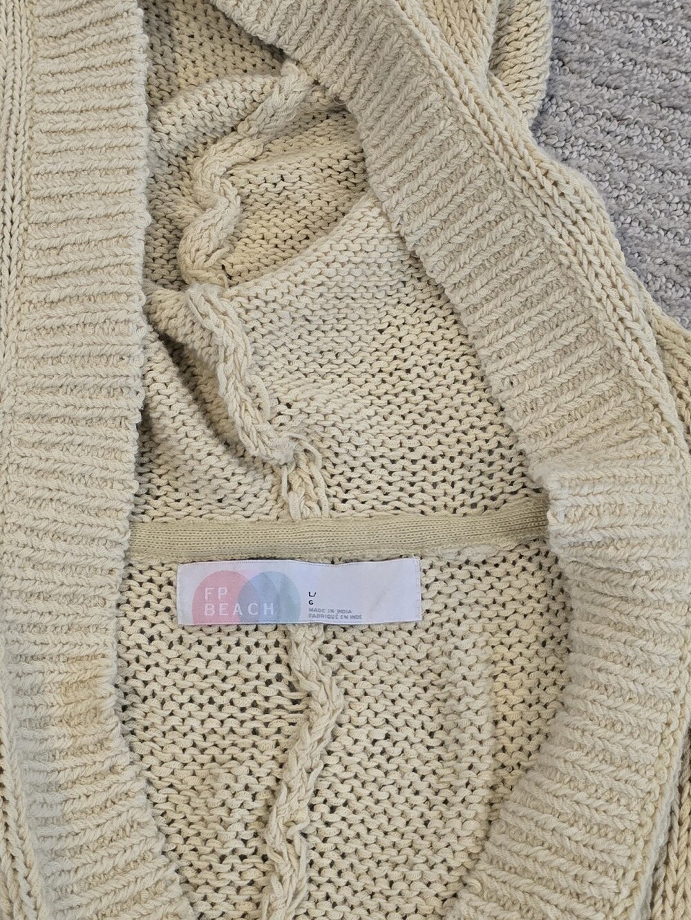 Free People Slouchy Chunky Knit Cardigan With Hood - Picture 2 of 6